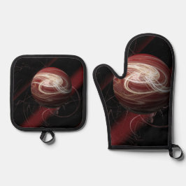 Die Themen des Kosmos Ofenhandschuh & Topflappen-Set