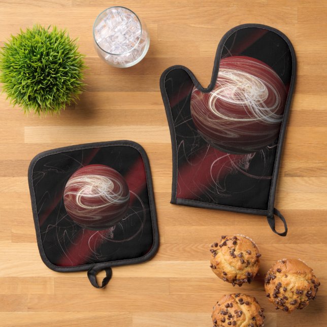 Die Themen des Kosmos Ofenhandschuh & Topflappen-Set (Oben Unten)