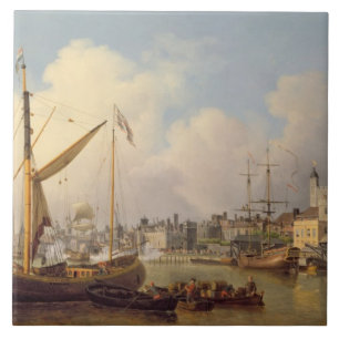 Die Themse und der Tower von London Angenommen auf Fliese
