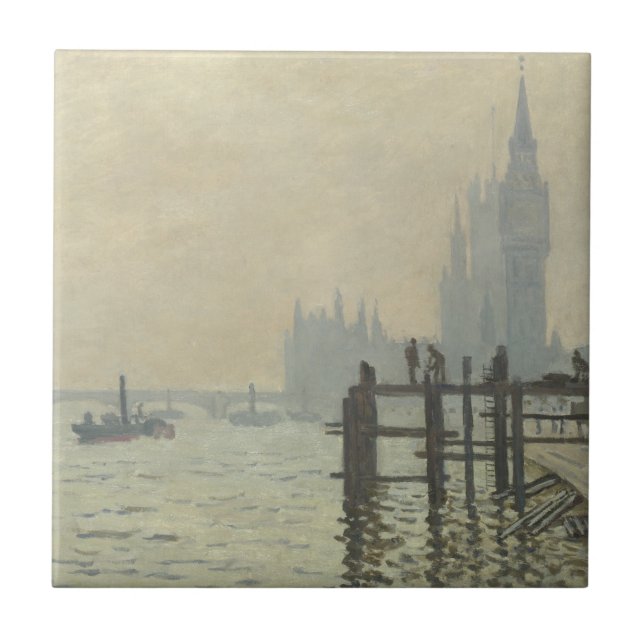 Die Themse unter Westminster von Claude Monet Fliese (Vorderseite)