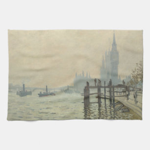 Die Themse unter Westminster von Claude Monet Geschirrtuch
