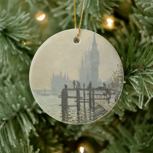 Die Themse unter Westminster von Claude Monet Keramik Ornament (Baum)