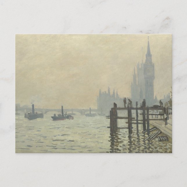 Die Themse unter Westminster von Claude Monet Postkarte (Vorderseite)