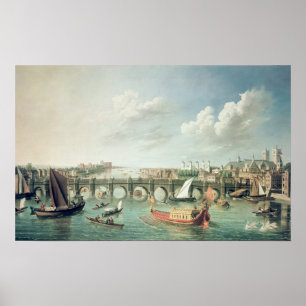Die Themse unterhalb der Westminster Bridge Poster