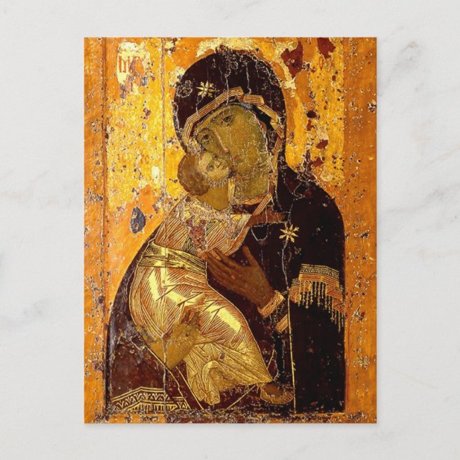 Die Theotokos des Wladimir-Ikons Postkarte (Vorderseite)