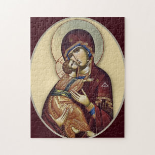 Die Theotokos (Jungfrau Maria) und das Jesuskind Puzzle