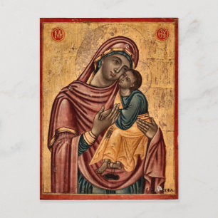 Die Theotokos und das Christ Child Icon Postkarte