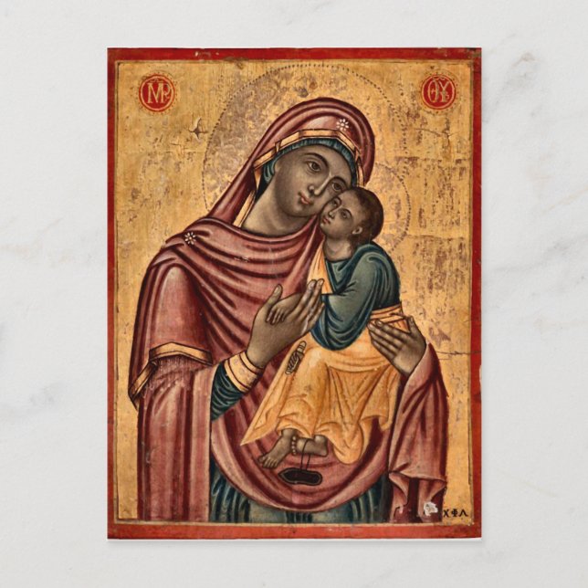 Die Theotokos und das Christ Child Icon Postkarte (Vorderseite)