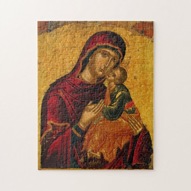 Die Theotokos und das Christ Child Icon Puzzle (Vertikal)
