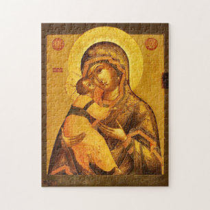 Die Theotokos und das Christus-Kind Orthodoxe Ikon Puzzle