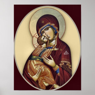 Die Theotokos und das Jesuskind Orthodoxe Ikone Dr Poster