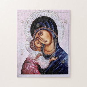 Die Theotokos und das Jesuskind Orthodoxe Ikone Puzzle