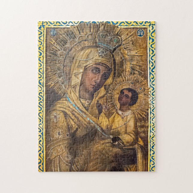 Die Theotokos und das orthodoxe Christkindlsymbol Puzzle (Vertikal)