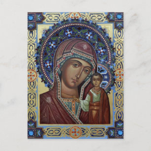 Die Theotokos und das Symbol der Kinderchristlichk Postkarte