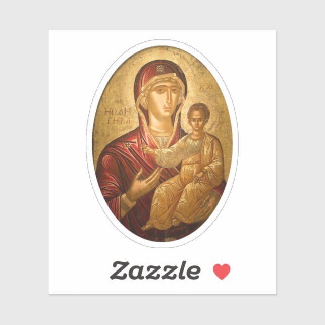 Die Theotokos und der Christ Child Orthodox Vinyl Aufkleber (Blatt)