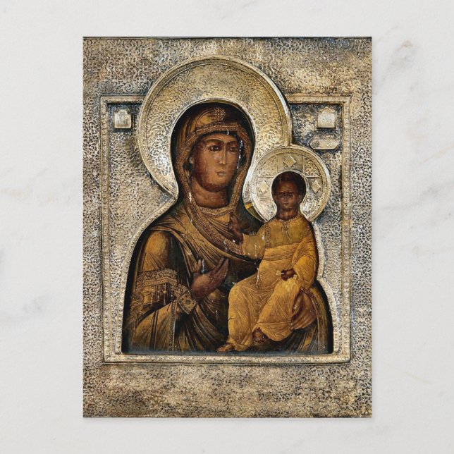 Die Theotokos und die christlich-orthodoxe Ikonenp Postkarte (Vorderseite)