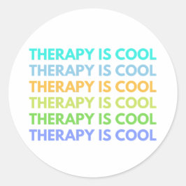 Die Therapie ist Cool Runder Aufkleber