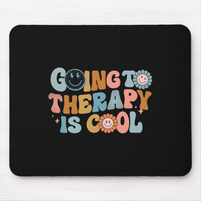 Die Therapie ist Cooler Retro-Feminist Mousepad (Vorne)