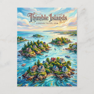 Die Thimble Islands Connecticut Postkarte