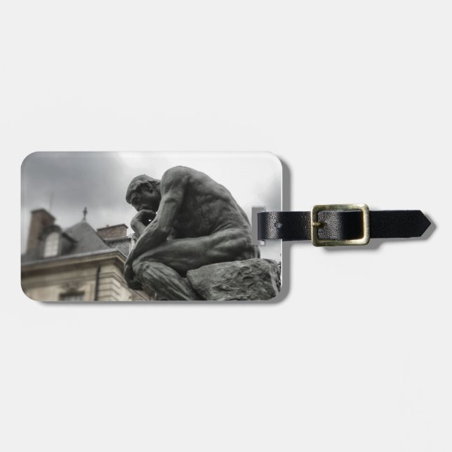 Die Thinker Rodin Paris-Skulptur Gepäckanhänger (Vorderseite horizontal)