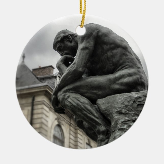 Die Thinker Rodin Paris-Skulptur Keramik Ornament (Vorne)