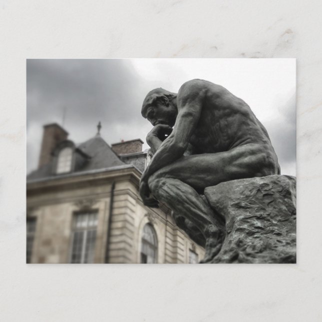 Die Thinker Rodin Paris-Skulptur Postkarte (Vorderseite)