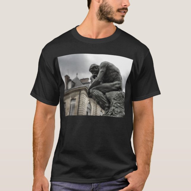 Die Thinker Rodin Paris-Skulptur T-Shirt (Vorderseite)