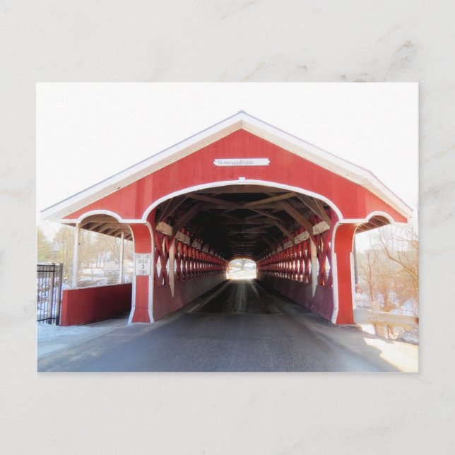 Die Thompson Covered Bridge betreten Postkarte (Vorderseite)