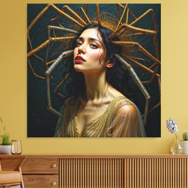 Die Threads der Transgression Arachnes Transformat Leinwanddruck (Insitu (Wohnzimmer))