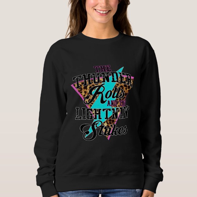 Die Thunder-Rollen und der Blitz schlagen Leopard Sweatshirt (Vorderseite)