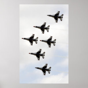 Die Thunderbirds bilden eine 6 Schiff Deltabildung Poster