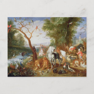 Die Tiere, die in Noahs Arche eindringen Postkarte