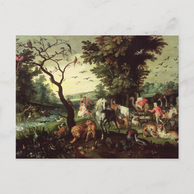 Die Tiere, die in Noahs Arche eindringen Postkarte (Vorderseite)