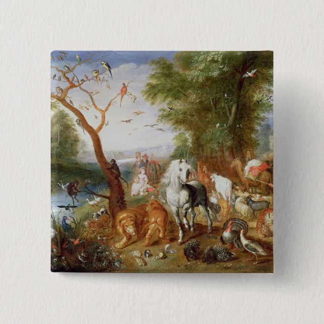 Die Tiere, die Noahs Arche kommen Button (Vorderseite)