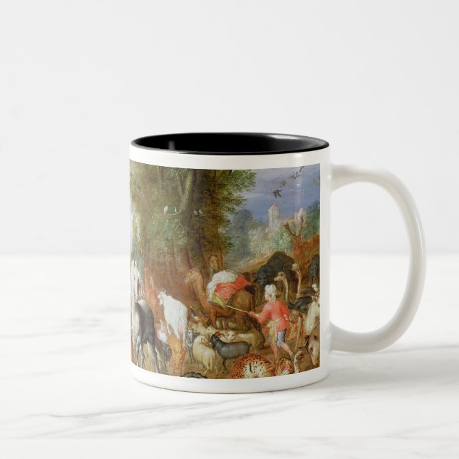 Die Tiere, die Noahs Arche kommen Zweifarbige Tasse (Rechts)