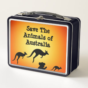 Die Tiere in Australien gerettet Metall Brotdose