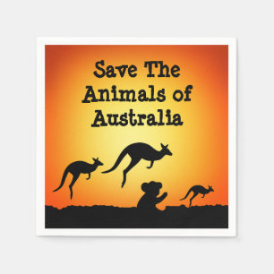 Die Tiere in Australien gerettet Serviette