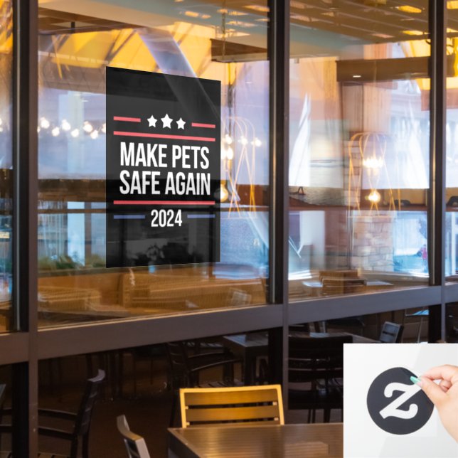 Die Tiere sicher machen Fensteraufkleber (Restaurantfenster)