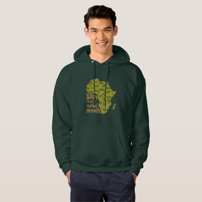 Die Tierwelt Afrikas grafisch gerettet Hoodie (Vorne ganz)