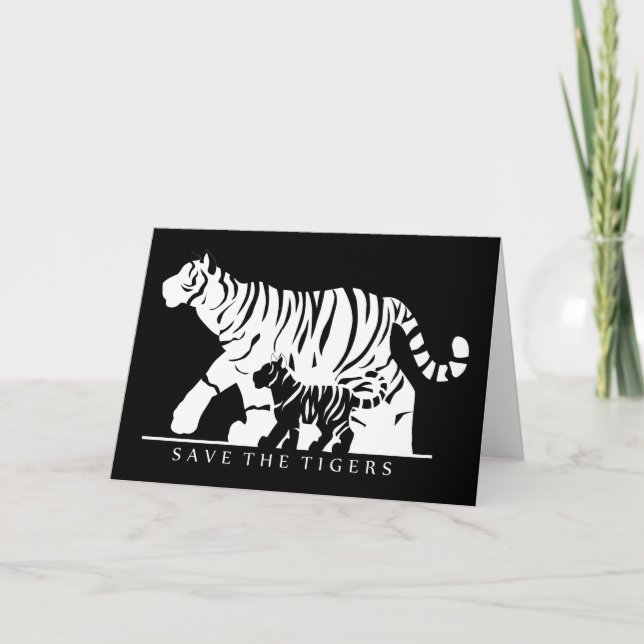 Die Tiger gerettet (schwarz) Karte (Vorderseite)