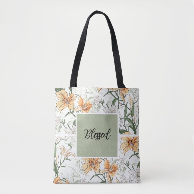 Die Tiger-Lilien, weich grün, Tasche (Vorderseite)