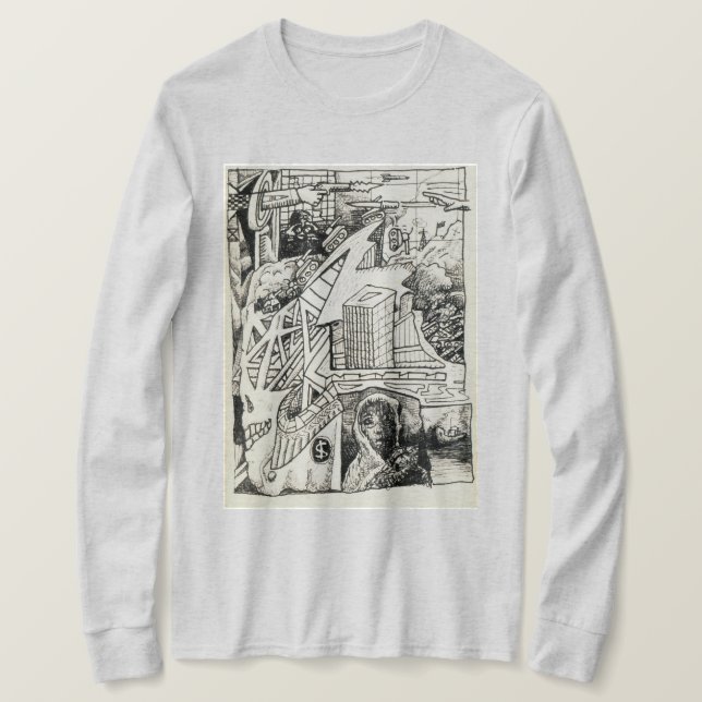 Die Tinte "Moderner Krieg" zeichne grundlegenden T T-Shirt (Design vorne)