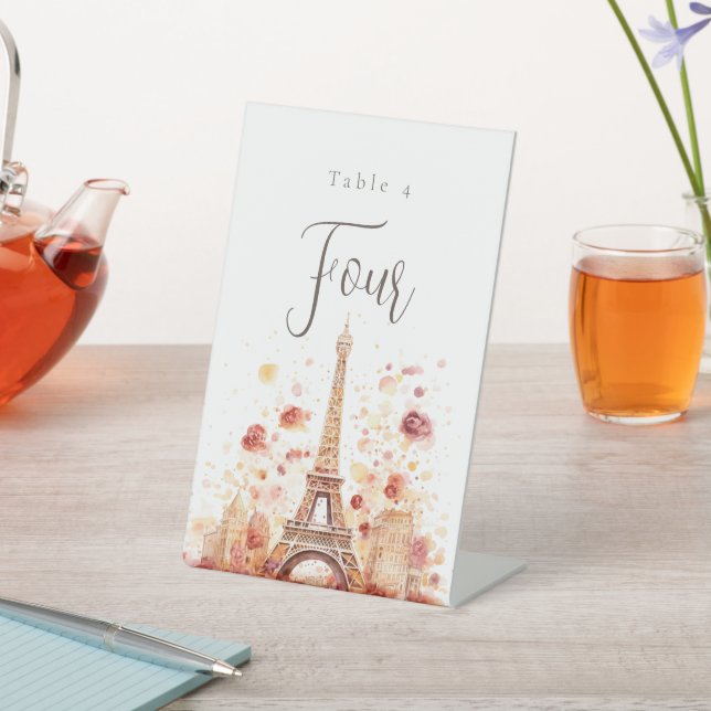 Die Tischnummer Parisienne Wedding Sockelschild (In SItu)