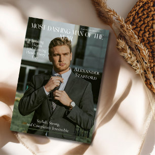 Die Titelseite des Magazins "Most Dashing Man of t Feiertagskarte