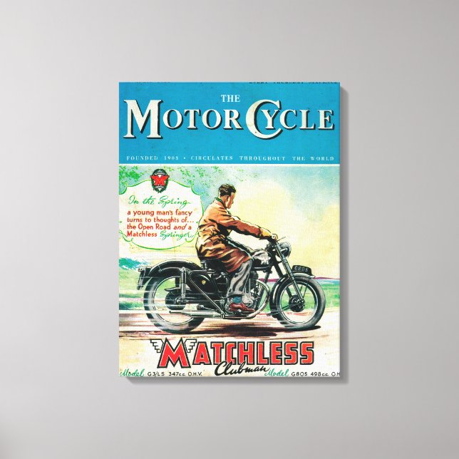 Die Titelseite des Motor Cycle Magazine Leinwanddruck (Vorderseite)