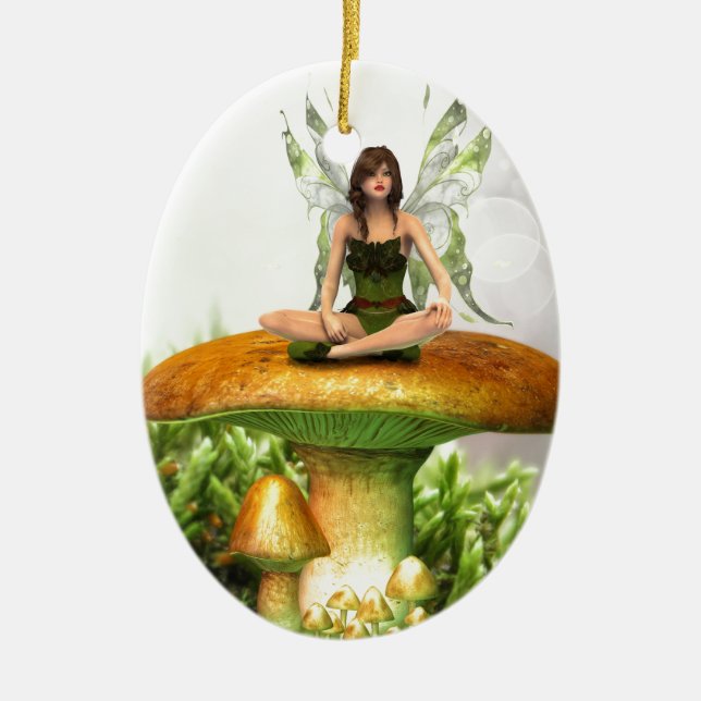Die Toadstool Fairy Keramik Ornament (Vorne)