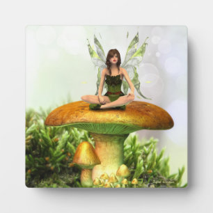 Die Toadstool Fairy Plaque Fotoplatte