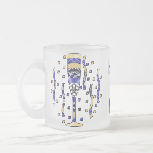 Die Toast-Tasse des Neujahrs Mattglastasse (Links)