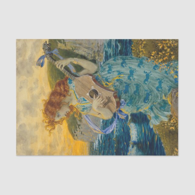 Die Tochter der Barde von Eugene Grasset Seidenpapier (Vorderseite)