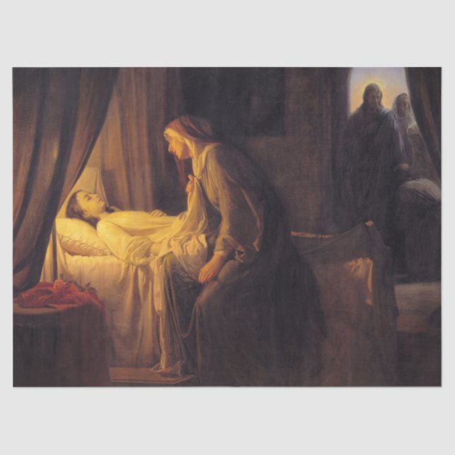 Die Tochter Jairus von Carl Bloch Seidenpapier (Vorderseite)